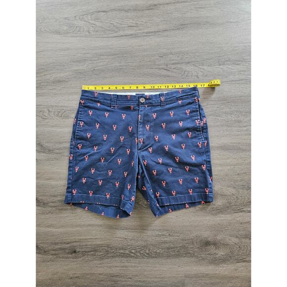 J. Crew Navy Red Lobster Print Reade Flex Khaki Short 7" Inseam 7" Size 31 - Picture 10 of 11
